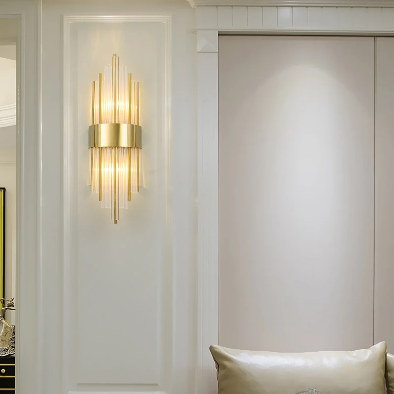 

"Nordic Crystal Wall Sconce - Modern Luxury Lighting for Bedroom & Living Room, Sleek Hallway/Entryway Accent