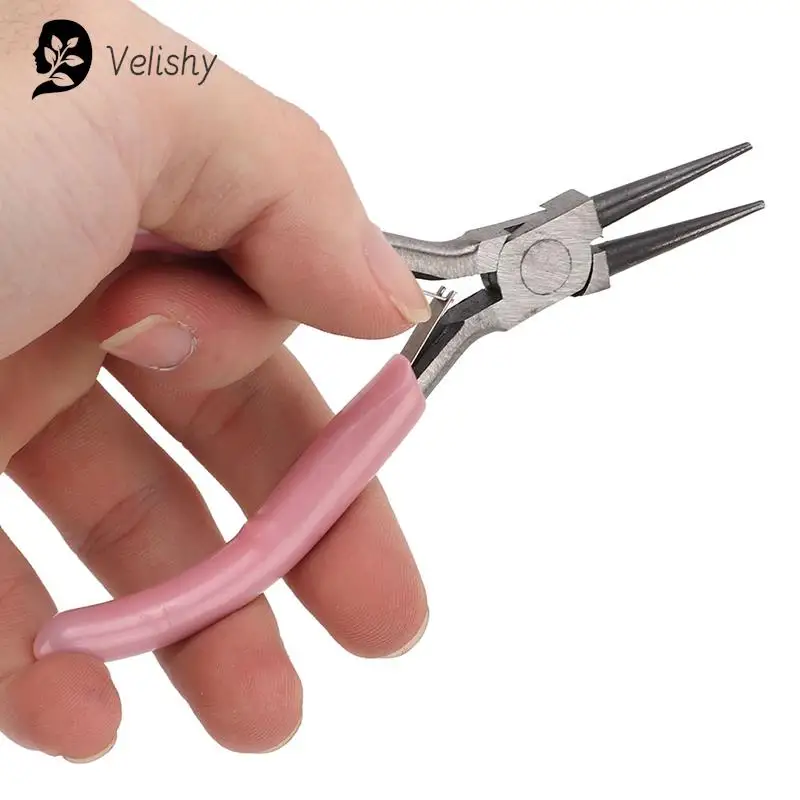 1PC Mini Pliers Diagonal Round Bent Needle Nose Handcraft Beading Insulated Cutter Pliers For Jewelry Making Tools Accessories