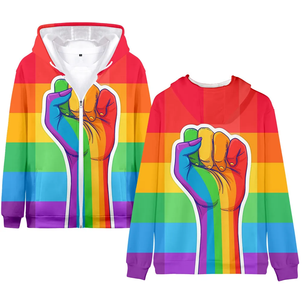 Sudadera con capucha de bandera LGBT para hombre y mujer, ropa colorida de arcoíris para decoración del hogar Gay, ropa amigable con el orgullo lesbiana Gay, Tops