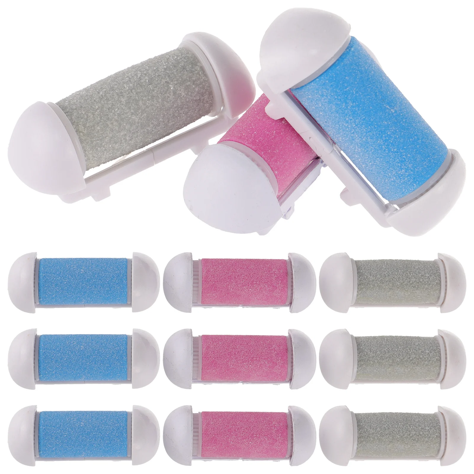 

12 шт., сменные роликовые головки для пилочек для ног, яркие цвета, электрические стержни для пилочек для ног, инструменты для удаления омертвевшей кожи, принадлежности для педикюра