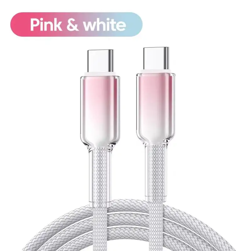 exquisite6A Braided USB C Charging Cable Super Fast Charging Crystal Clear Design Perfect For Home Office Travel Daily Use
