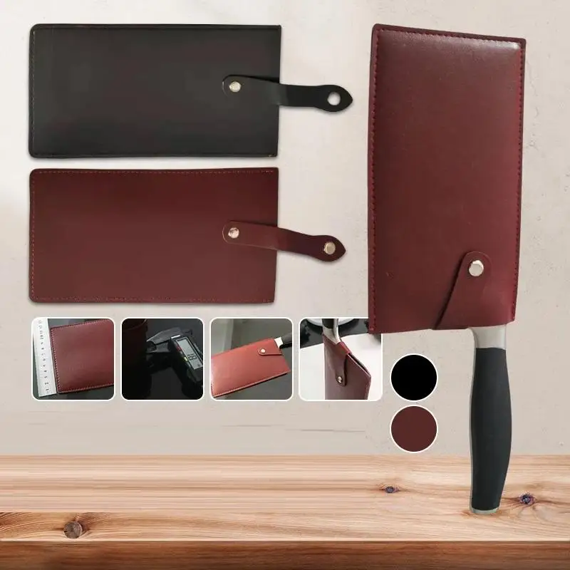 PU Leather Cleaver Protective Sheath Secure Snap Fastener Waterproof Scratch Proof for Home Kitchen Camping Gift Choice