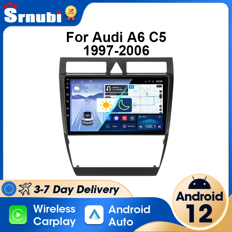 Srnubi for Audi A6 C5 1997-2004 S6 1999-2006 RS6 Android 12 Car Radio Multimedia Player 2 Din Carplay Stereo Navegador Head Unit