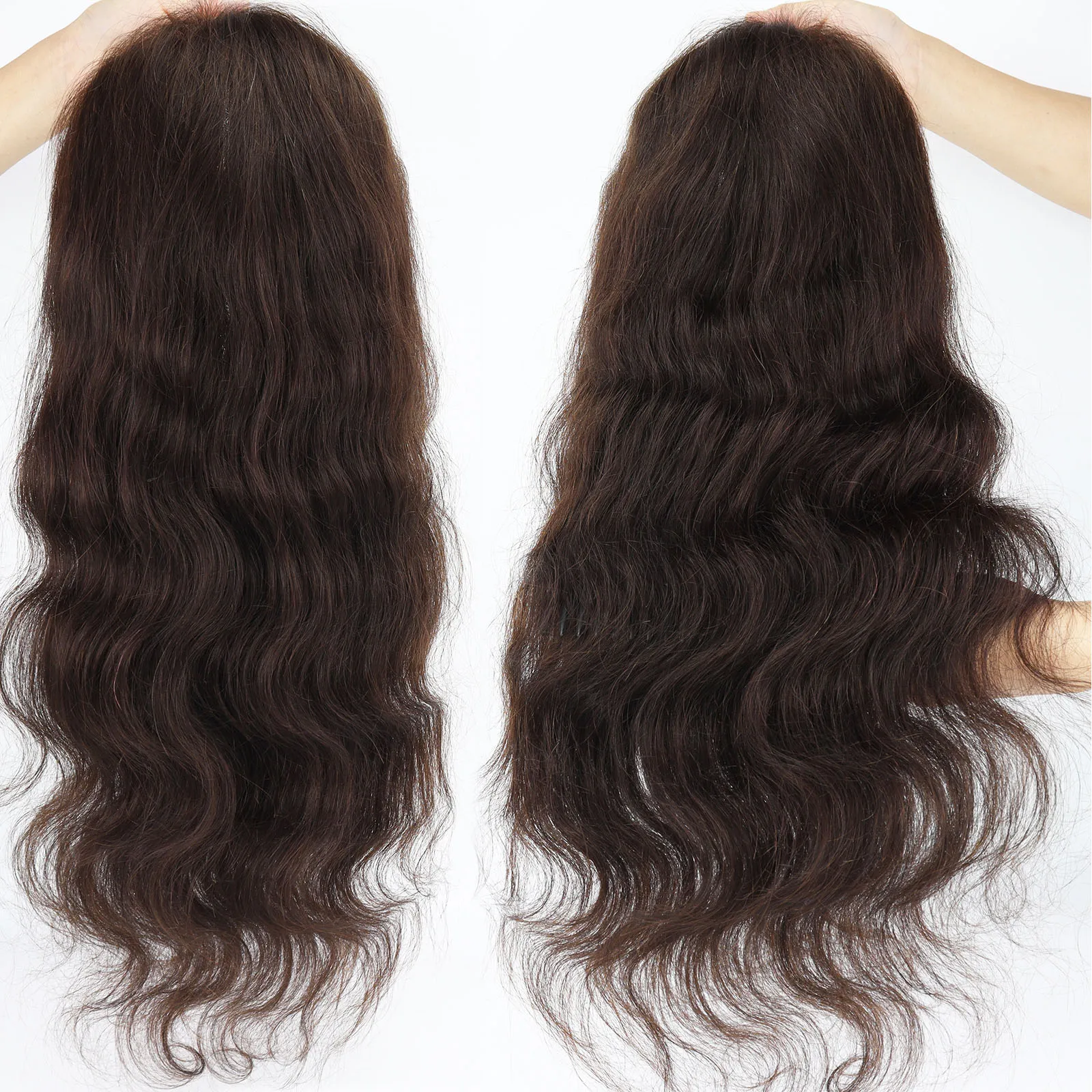 

Парик из натуральных волос с объемной волной для женщин, 150% плотность HD, парик шнурка, темно-коричневые настоящие волосы Remy, мягкие дышащие натуральные волосы