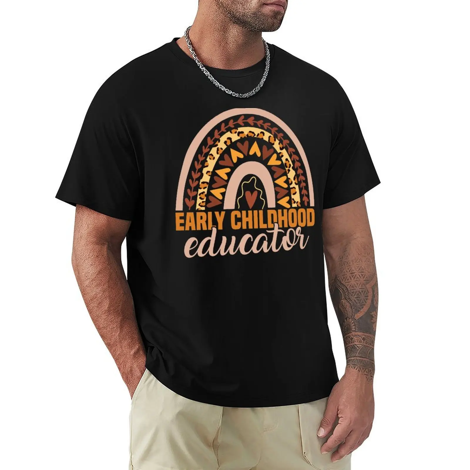 

Early Childhood Educator Rainbow T-Shirt anime figures oversized t shirt customs T-shirts for men cotton