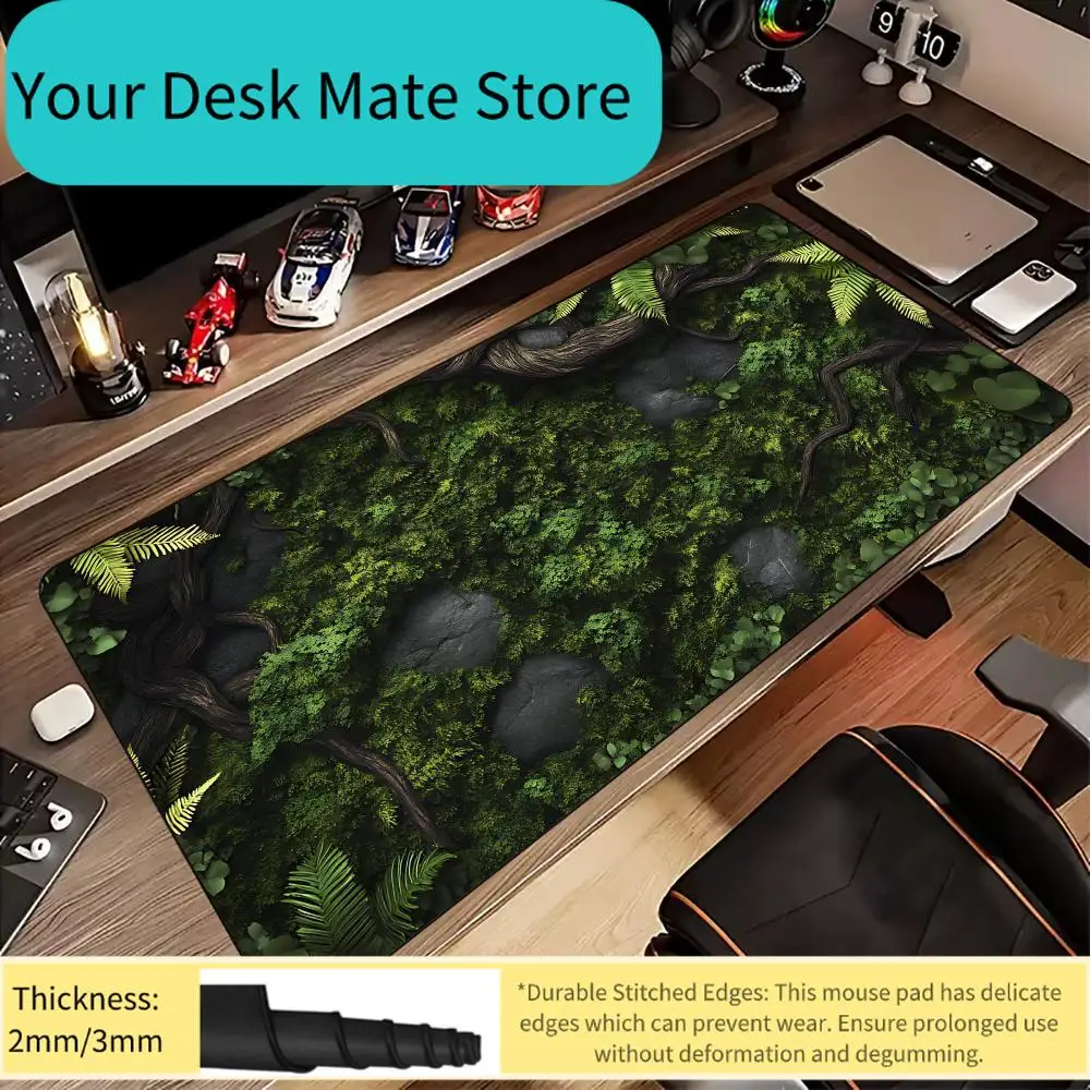 

Коврик для мыши с декоративным растительным узором, резиновый, противоскользящий, настольный коврик, аксессуары для ПК, игровой коврик, удлиненный коврик для клавиатуры, украшение для рабочего стола