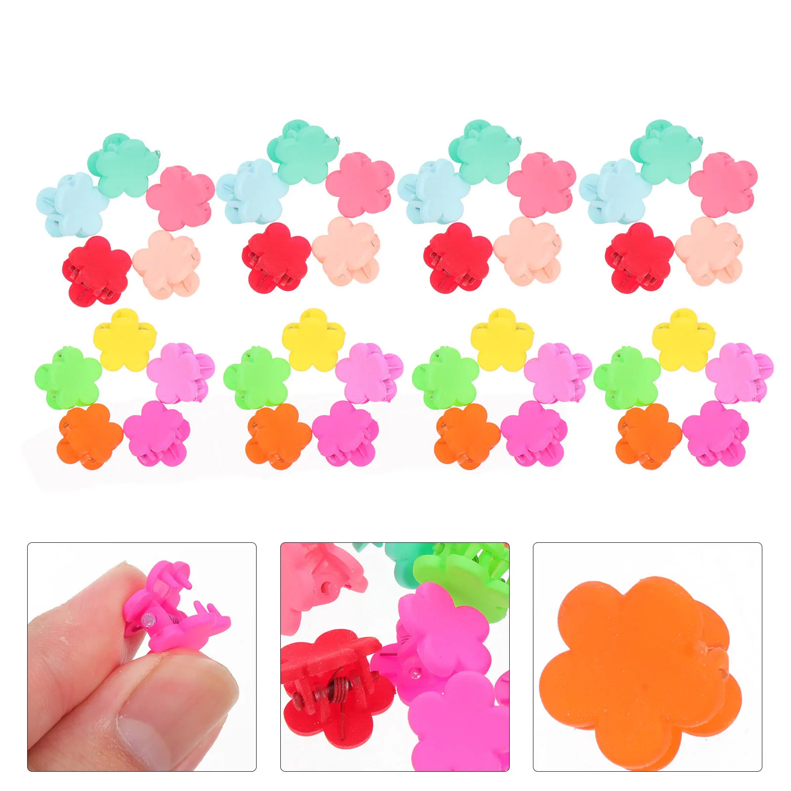

80Pcs Delicate Kids Flower Hair Clips Small Claw Clips for Girls Daily Party Use Random Color Hair Accessories for Girls