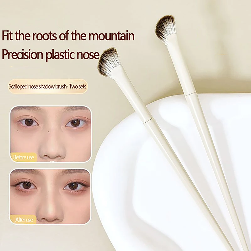 1Pcs Half Fan-shaped Nose Shadow Brush Highlighter Blush Makeup Brushes Fit Nose Eye Contour Women Facial Beauty Tools