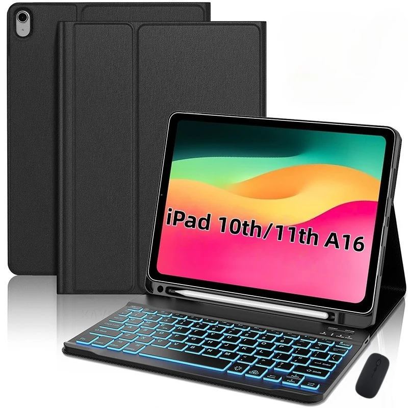 Leather Case for iPad A16 11 Inch 2025 A3355 A3356 A3354 Bluetooth Keyboard Cover For iPad 10th 10.9Inch A2696 A2757 A2777 A3162