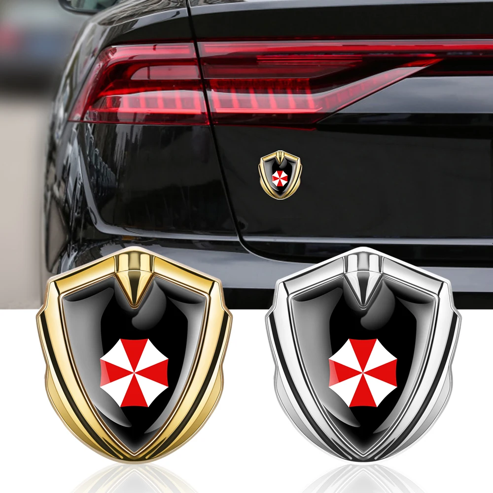 1Pcs Car Fender Body Metal Umbrella Corporation Emblem Stickers Auto External Accessories