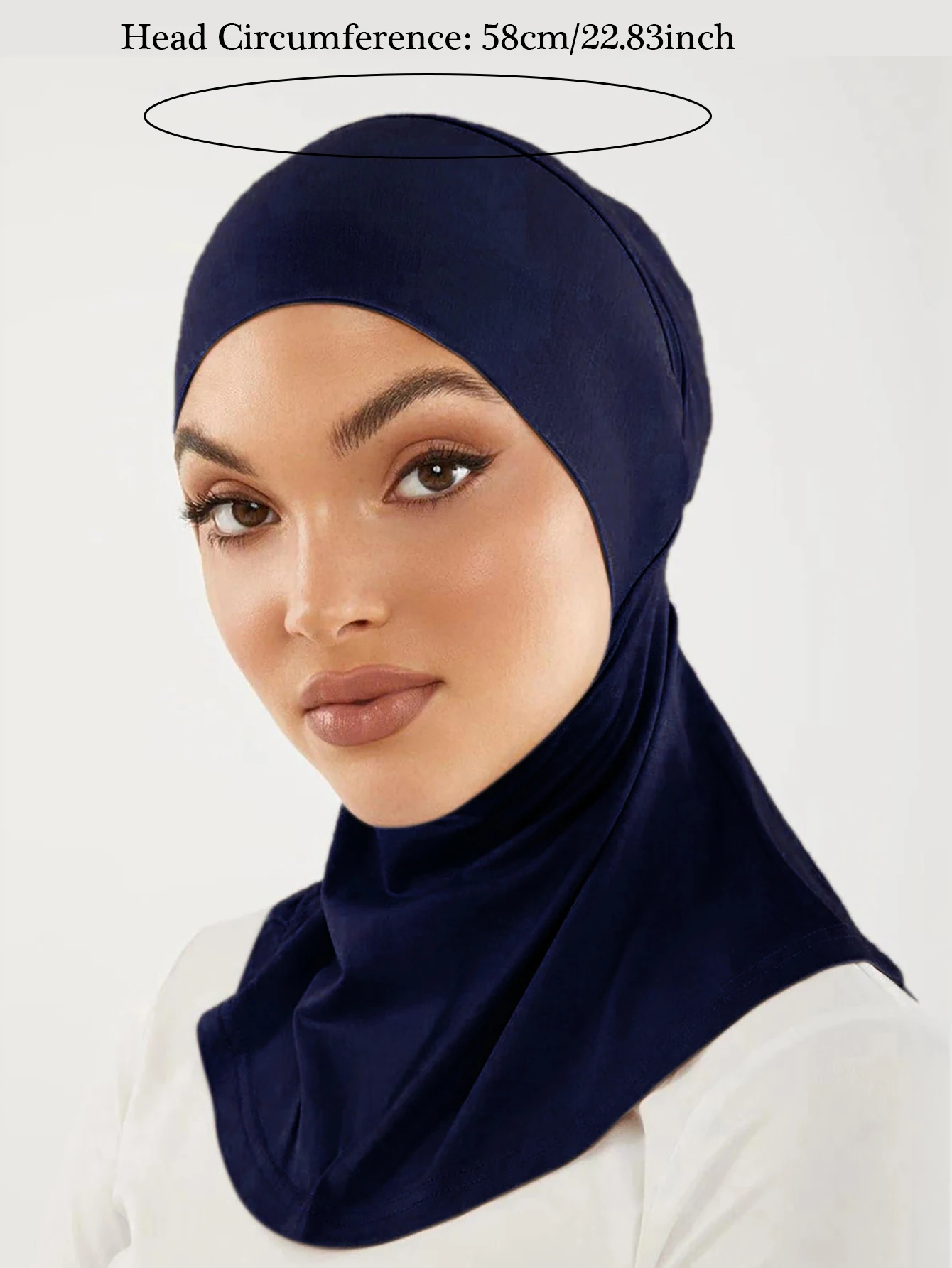 Solid Color Women Muslim Hijab Caps Wrap Head Soft Elastic Ladies Turban Bonnet Islamic Clothing Accessories