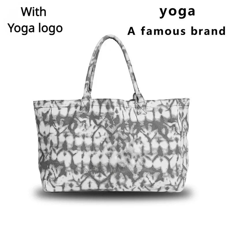 a？？Yoga bag with full logo large size camouflage colored handbag women's super large capacity fabric handbag daily shopping