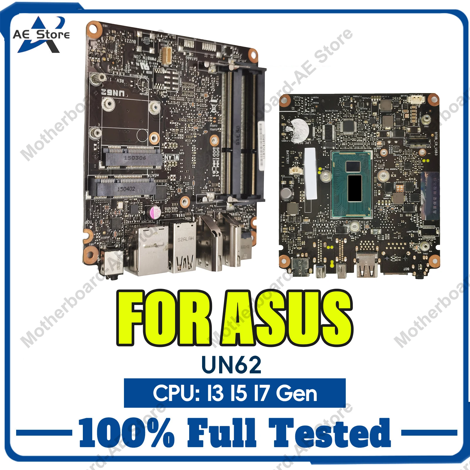 UN62 Laptop Motherboard For ASUS VivoMini UN62 Notebook Motherboard With 2957U I3-4th i7-4600U CPU 100% Tests OK