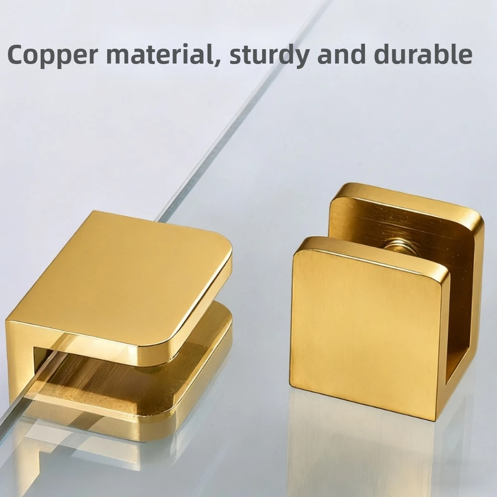 1 قطعة مشبك زجاجي نحاسي قوي شرائح تثبيت لرفوف الحمام خزائن النبيذ أقسام زجاجية سهلة التركيب #1