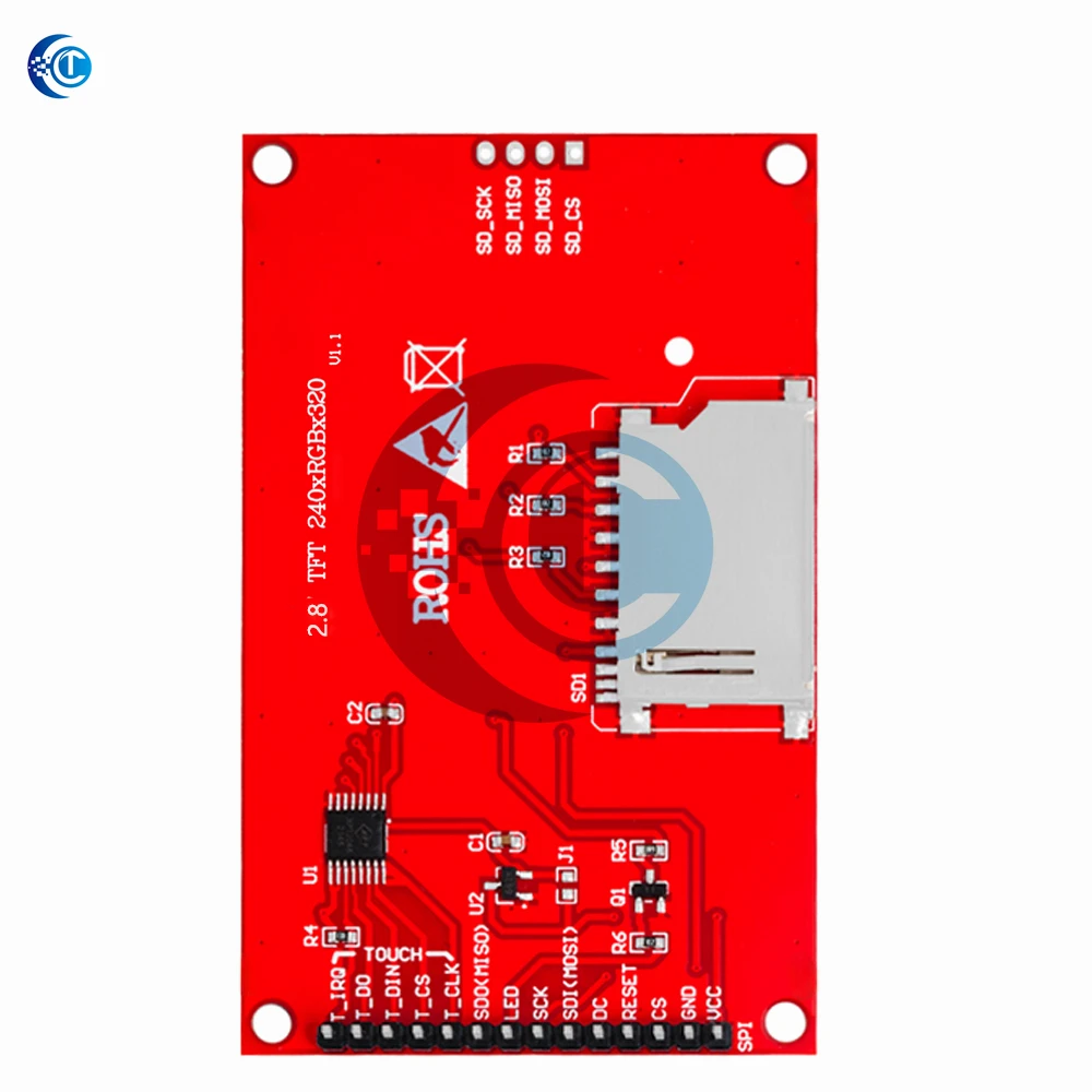 Modulo porta seriale LCD TFT SPI da 2,8 "240x320 con adattatore PCB Micro SD ILI9341 / ST7789V 5 V/3,3 V Display a LED da 2,8 pollici per Arduino