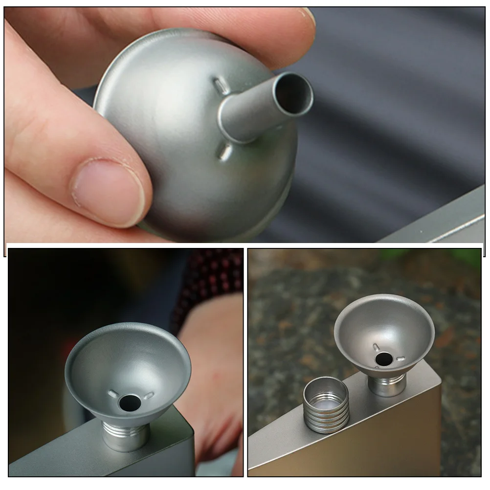 

Mini Titanium Funnel for Liquor Oil Transferring Portable Camping Tool Reusable Metal Liquid Funnel Kitchen Windproof Alcohol
