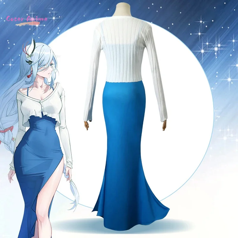 Coser 게임 Genshin Impact Shenhe 코스프레 의상 유니폼 할로윈 카니발 파티 크리스마스 놀이 역할 의류 의류