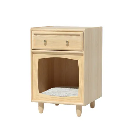 

Hot Sale Wooden Nightstand with Pet House Space-Saving Pine Wooden Luxury Pet Furniture Pieces Pet Furniture