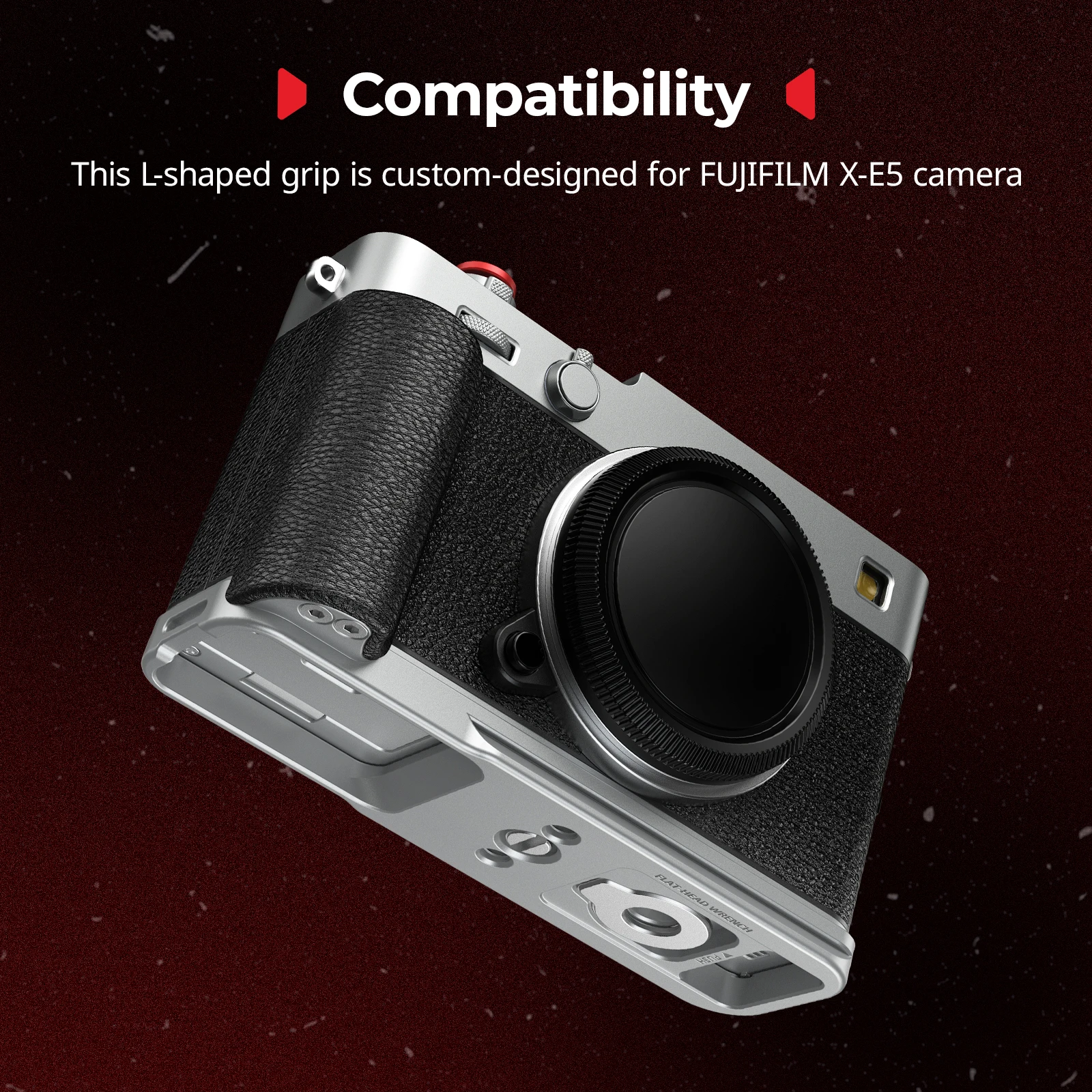 SmallRig X-E5 Camera Cage , L-Shaped Mount Plate with Silicone Handle for FUJIFILM X-E5 with Arca-Swiss Quick Release Plate