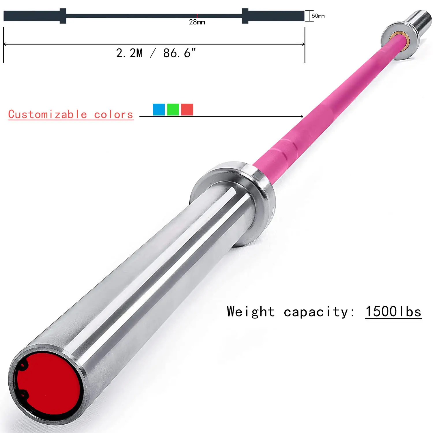 Barras de 20kg y 45lb, equipo de levantamiento de pesas para gimnasio, barras de entrenamiento de fuerza, barra de barra Cerakote, barra de levantamiento de pesas