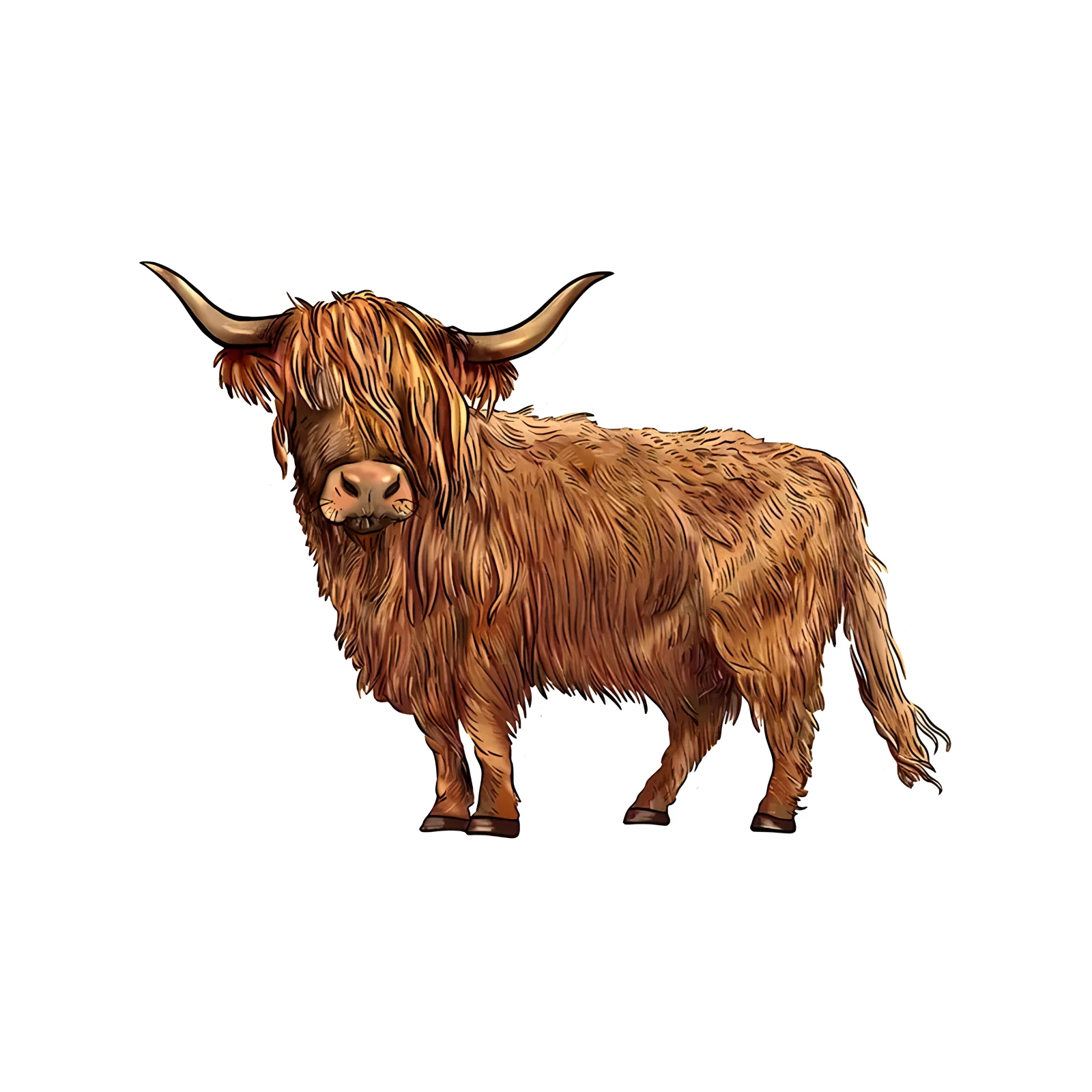 Scottish Highland Cow Creative Vinyl Waterproof Decal Sticker For Car, Laptop, Wall Window, Bumper