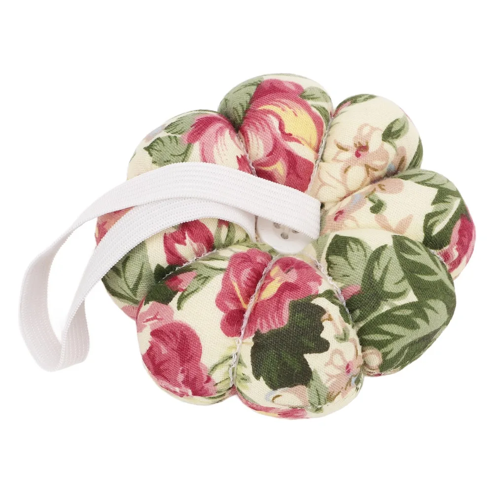 Convenient Elastic Wrist Strap Wrist Pin Cushion Pumpkin Design Hands Free Design Pumpkin Pin Cushion Pins Holder For Sewing