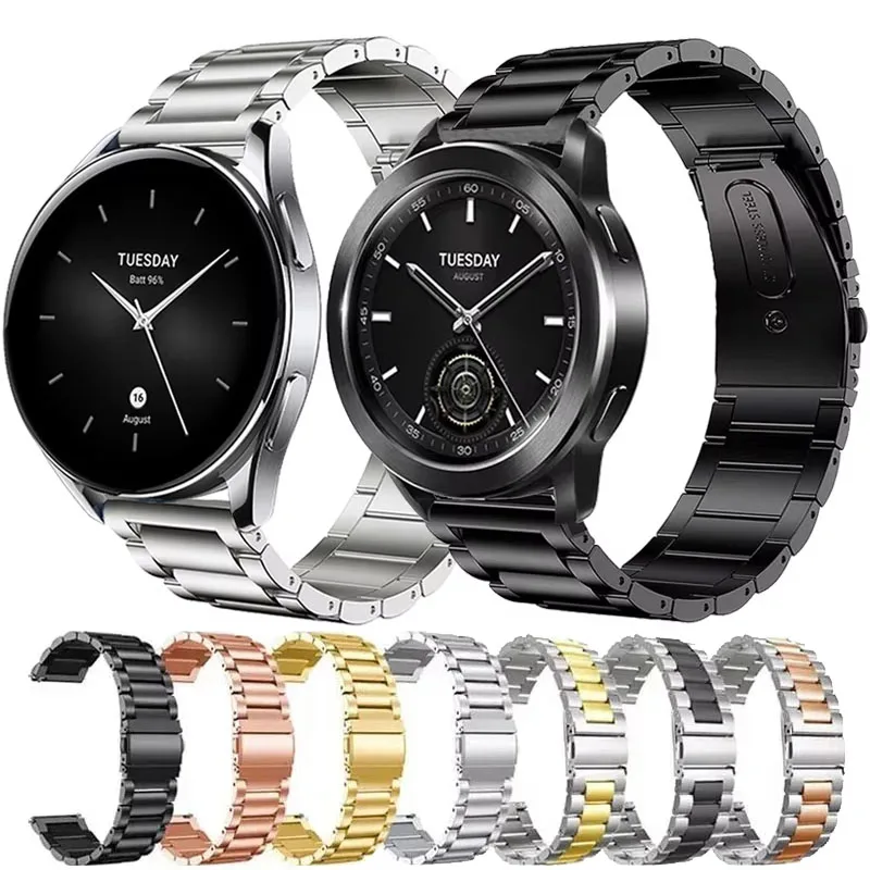 For Xiaomi Watch S3 Stainless Steel Watchband For Xiaomi Watch 5/2Pro/S5/S4 Sport /S2 S1 Pro/S1 Active Bracelet 22mm Metal Strap