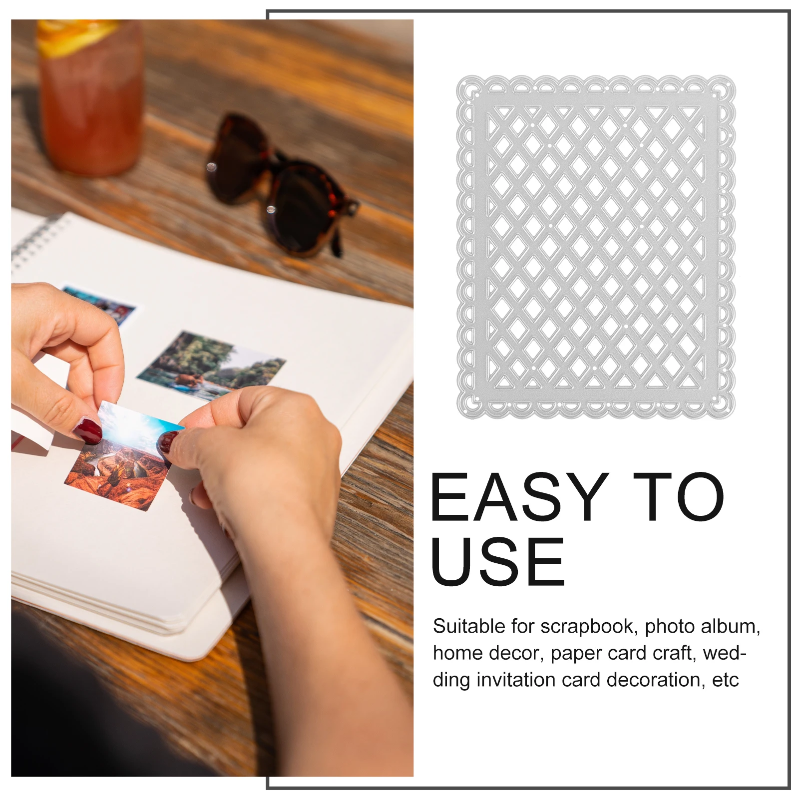

Rectangle Grid Frame Cutting Die Carbon Steel DIY Scrapbook Photo Album Card Craft Metal Die Cutting Tool DIY Carbon Steel Mold