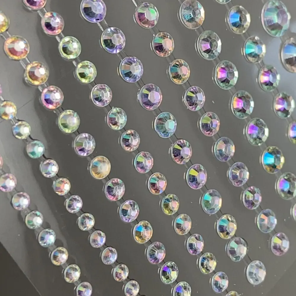 Makeup Tools 3/4/5/6mm Hair Rhinestone Decoration Adhesive Face Decal Long Rhinestone Strip Sticker Temporary Tattoo Stickers