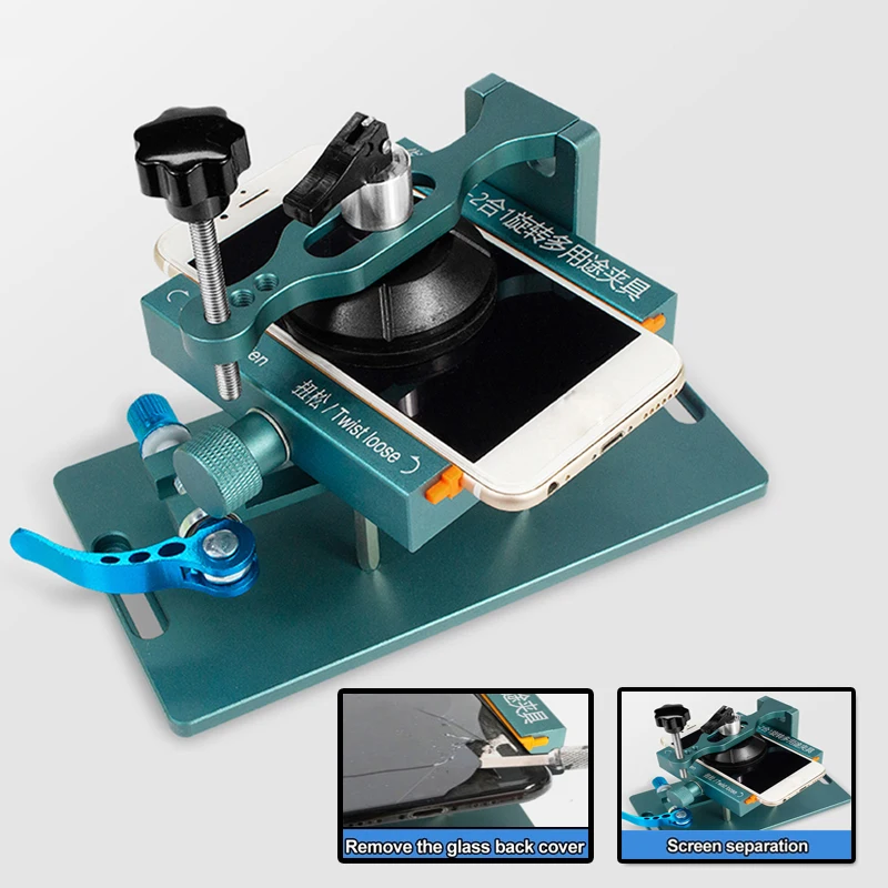 

2 IN 1 360° Rotating Fixture Clamp Holder for iPhone Screen Separator Disassembly Repair Tools Remove the Back Cover Glass