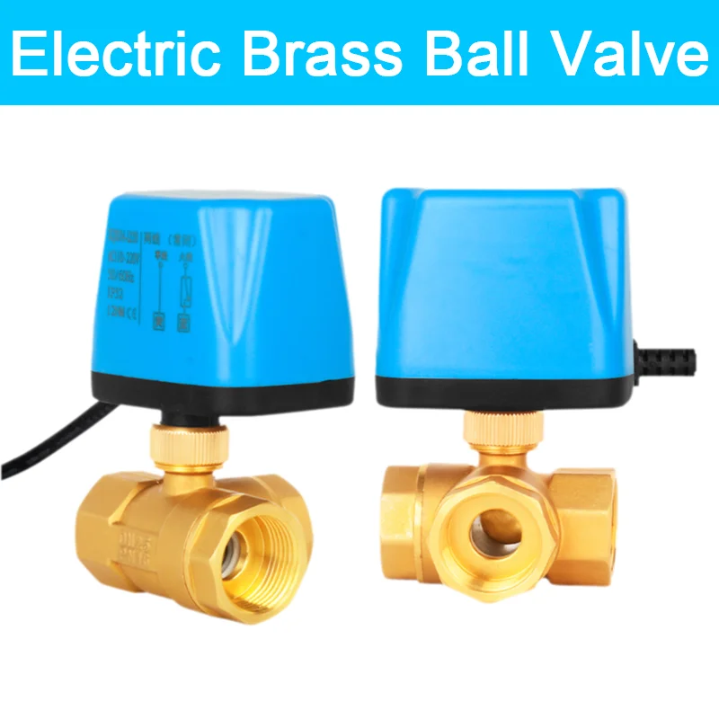 

DN15 DN20 DN25 DN32 DN40 DN50 NC Электрический латунный шаровой кран 220 В 12 В-24 В 3-проводной 2-контрольный латунный электрический электромагнитный клапан