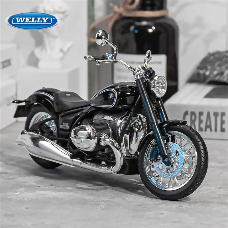 Welly 1/12 BMW R18 Alloy Street Travel Motorcycle Model Simulation Diecast Metal Cruising Motorcycle Model Collection Kids Gifts