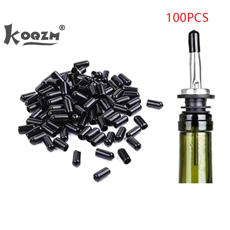 100Pcs Pour Spout Dust Covers - Rubber Caps For Olive Oil Liquor Bottle Pourers Wine Pourer Dust Cap