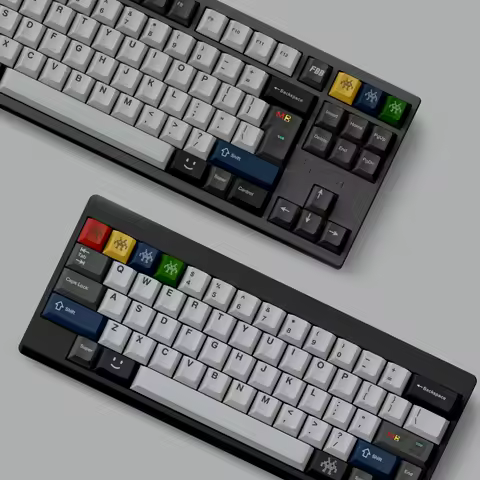 FBB 550 Gray Theme Keycaps 145Keys Set Retro Gray PBT Custom Keyboard Cap Cherry Profile Keycaps for Mechanical Keyboard Gifts