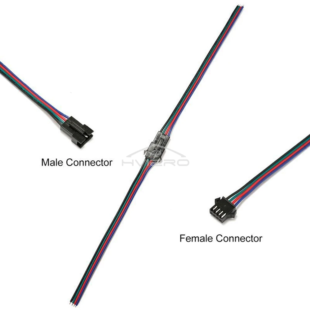 4Pcs 4 Pins Connector 150 mm Male And Female JST RGB Led Light Strip 22Awg Cable 3528 5050 For Decoration Billboard Ceiling Neon