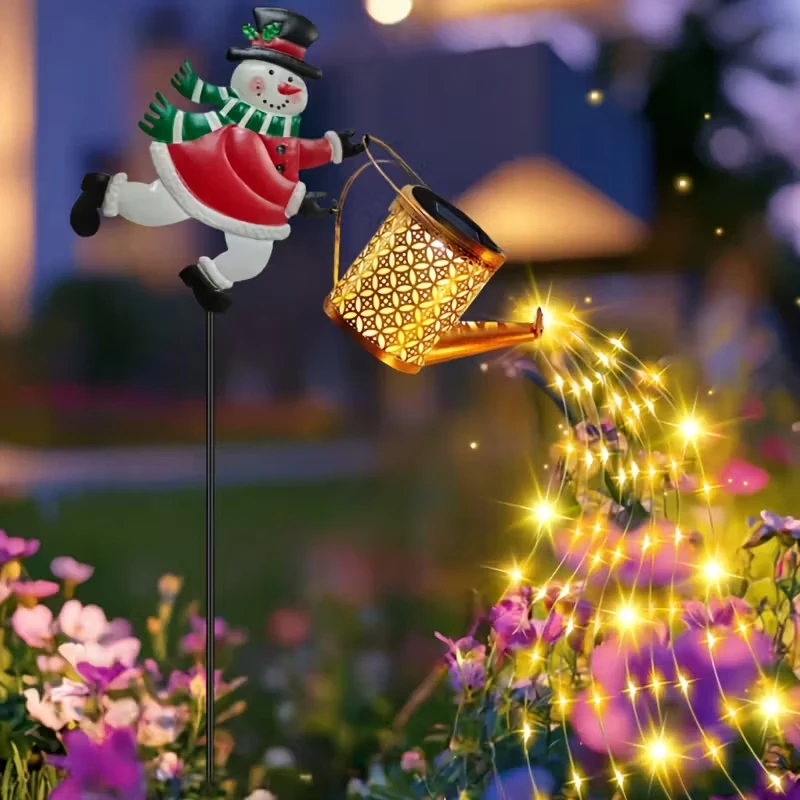 

Solar Lights Outdoor Christmas Solar Watering Can Light Solar Garden Lights Waterproof Metal Hanging Lantern Garden Decor