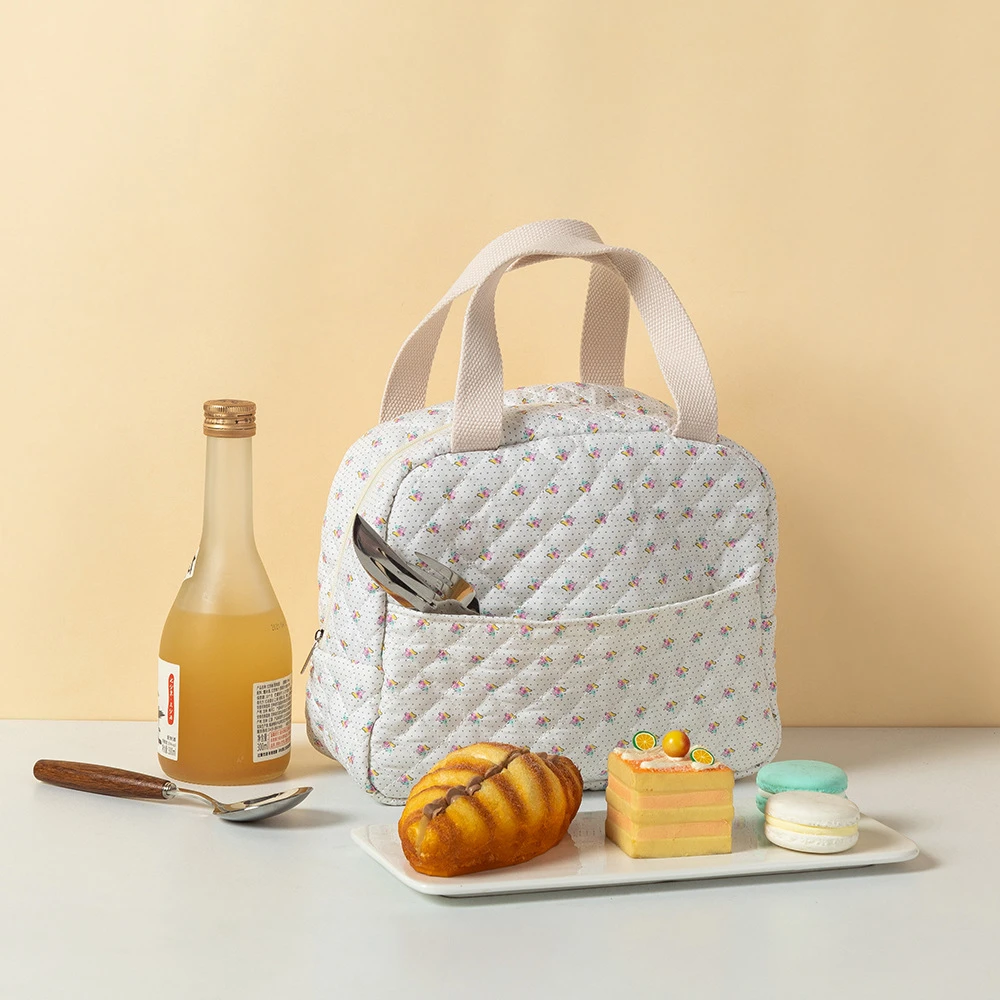 Lunch Box Bag Insulated Floral Printed Lunch Bag Insulated Lunch Bag Easy To Clean For Camping Work Picnics