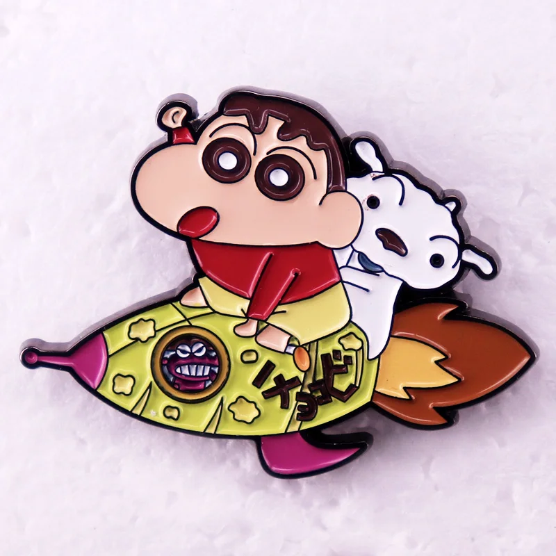 Crayon Shinchan Enamel Pin Japanese Cartoon Brooch Jewelry Fans Gift