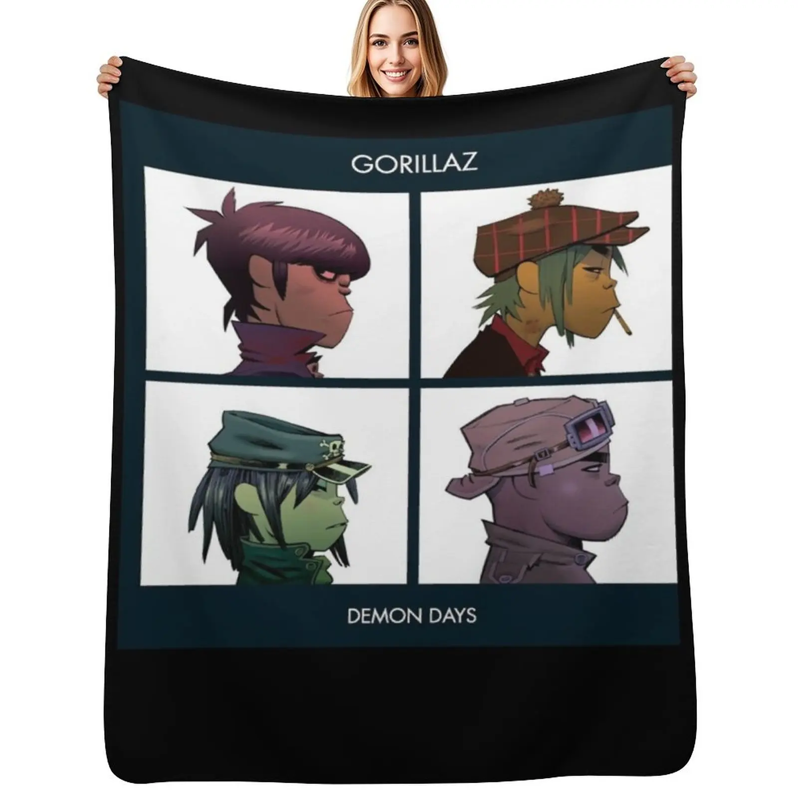 four demon Fitted Scoop Throw Blanket Stylish Decor Blanket Gift for Friends Roommate