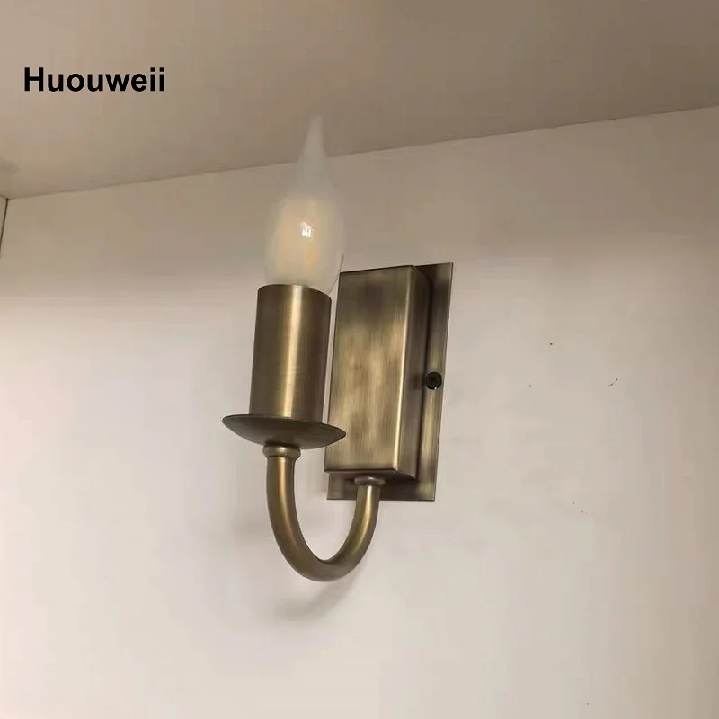 Retro Wall Lamp Bedroom All-copper Bedside Lamp Bathroom Mirror Front Lamp Stair Candle Wall Lamp