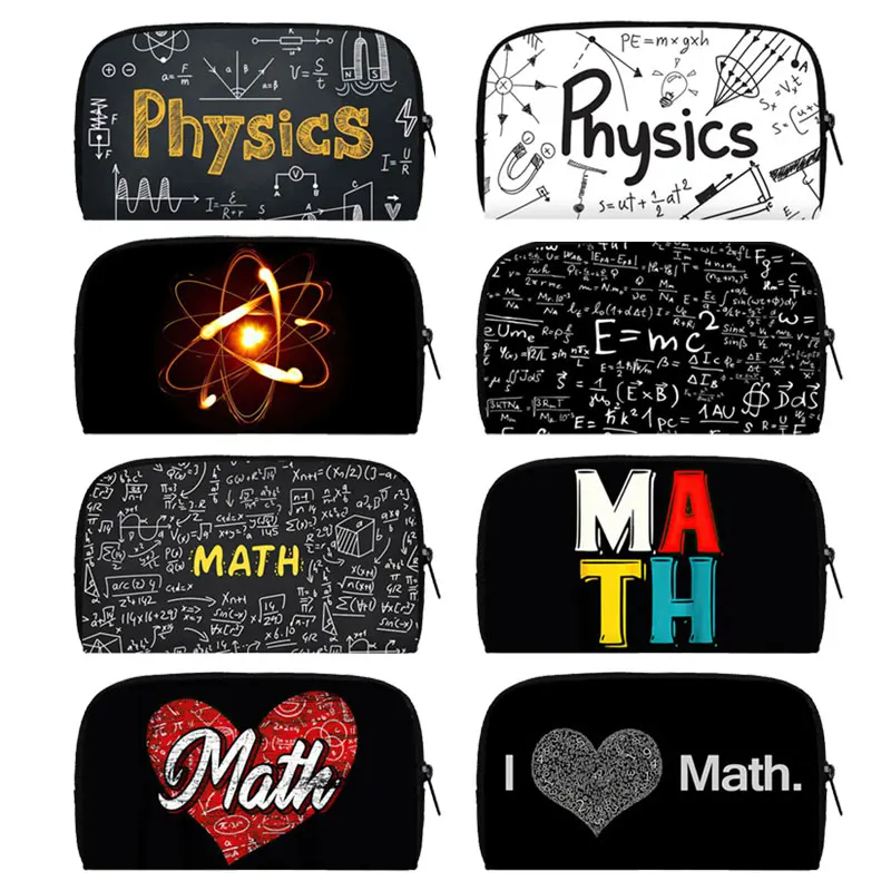 Physics Mathematics Print Wallets Math Formula Purses Credit Card Holder Coin Money Clutch Bags Jewelry Organizer Long Wallets