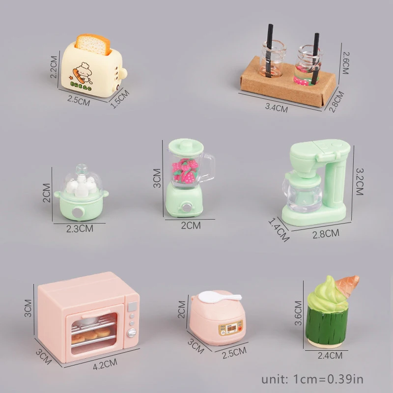 미니어처 1/12 스케일 인형집 주방 가전, 주스 기계, 밥솥, 오븐, 인형집 장식 포함