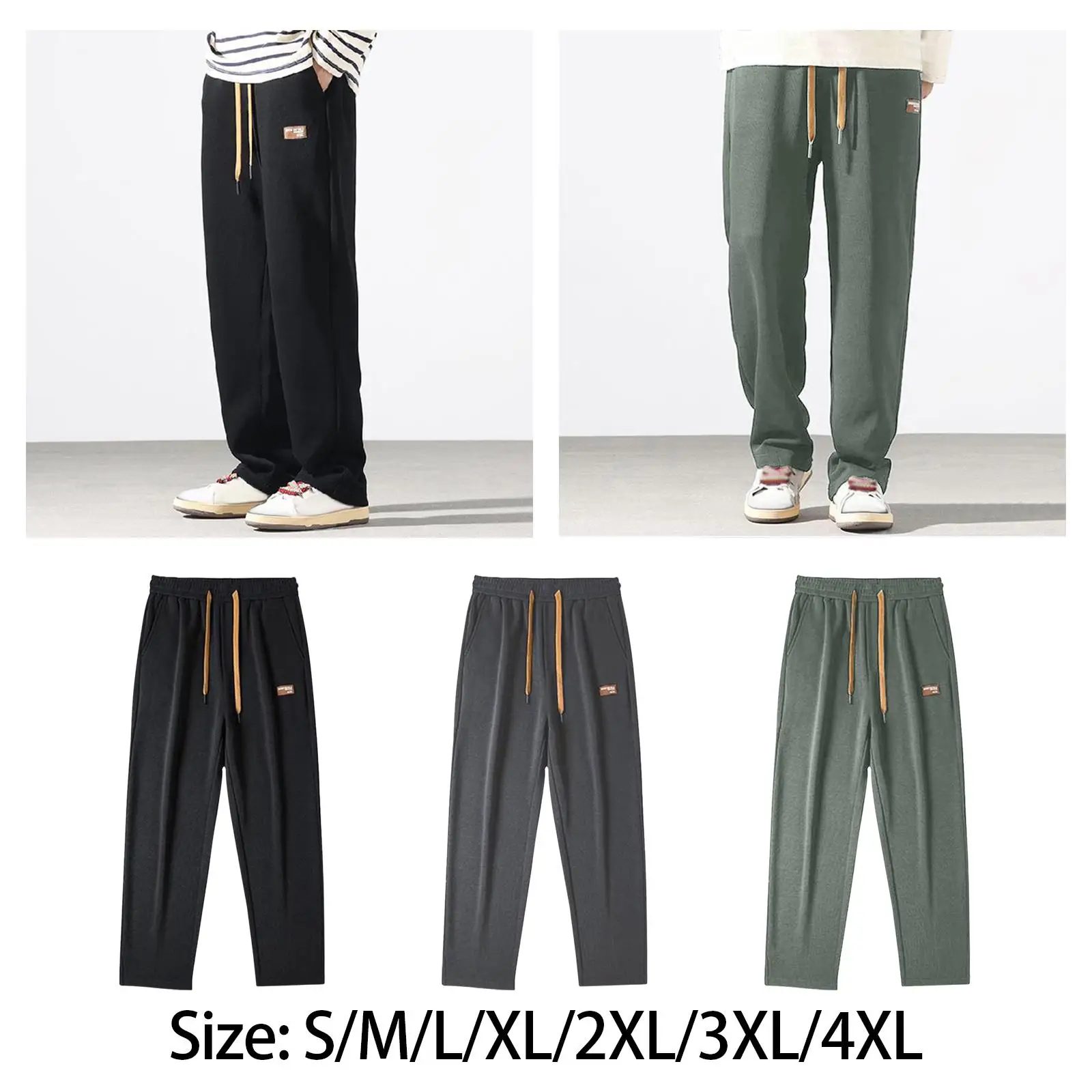 Men Sweatpants Athletic Joggers Sports Open Bottom Trousers Activewear Track
