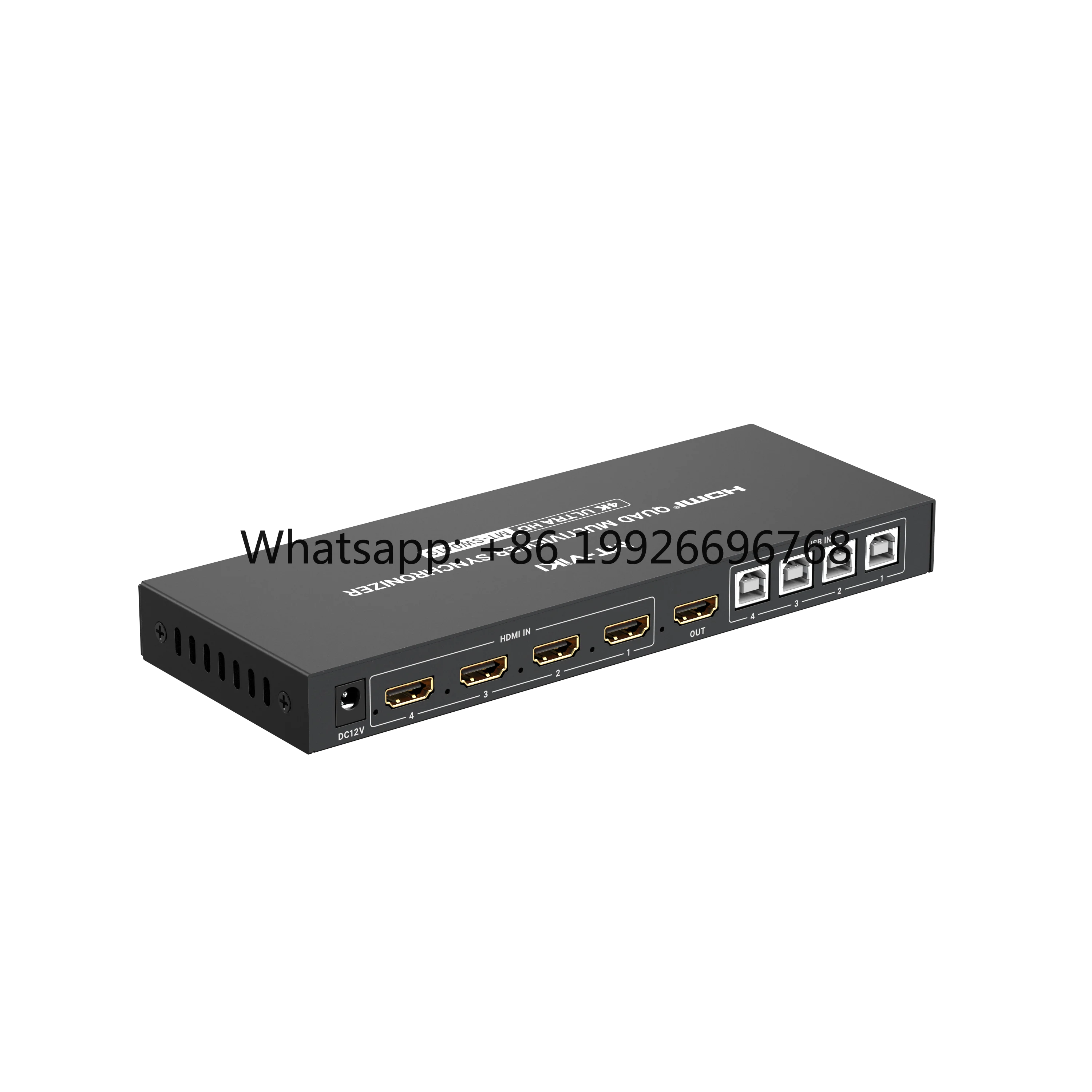 Quad HDMI KVM Multiviewer 4x1 4 Port,  Support 4K PIP POP Keyboard Mouse Boardless Crossing