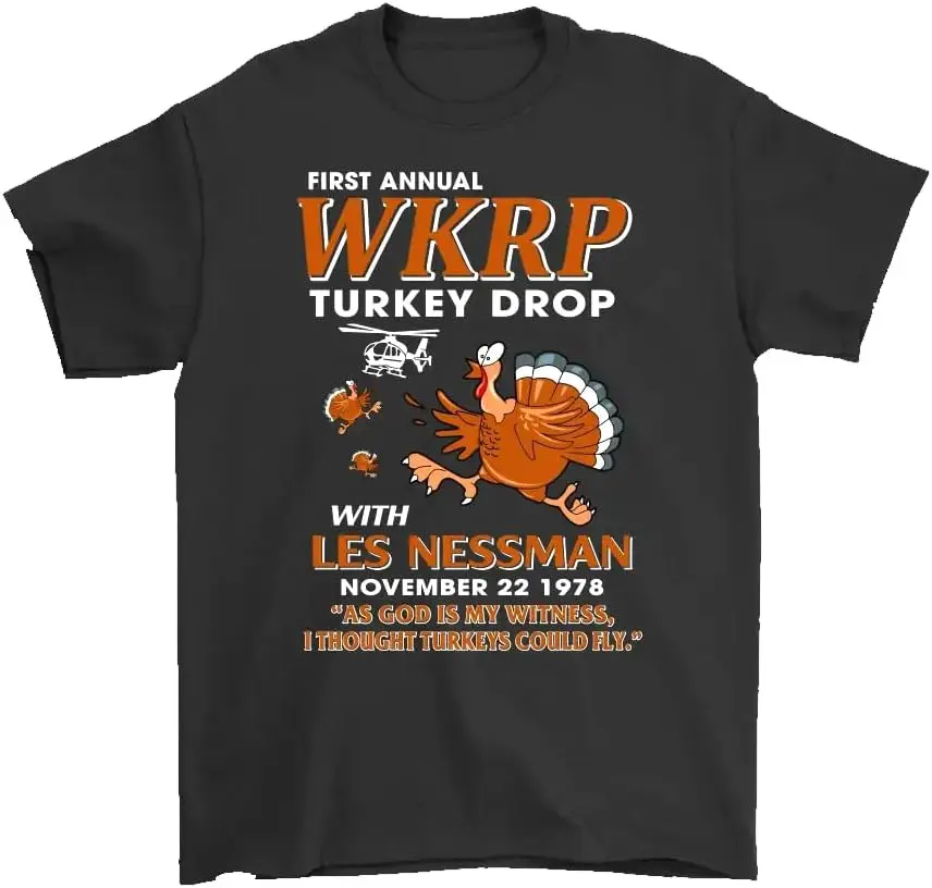 

Первая ежегодная футболка WKRP на День Благодарения, Турция, забавная рубашка на День Благодарения для мужчин, женщин, винтажная WKRP в Cincinnati