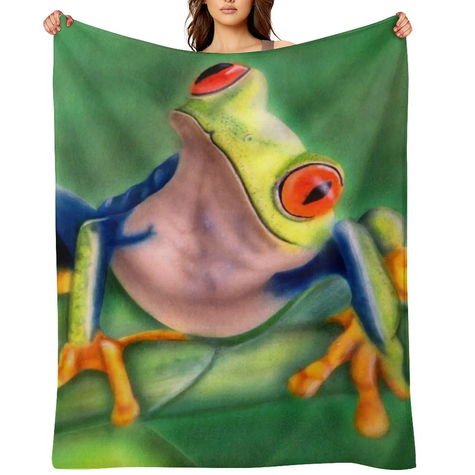 red-eyed tree frog Throw Blanket Plush blankets and throws Sleeping Bag Personalized Gift Blankets