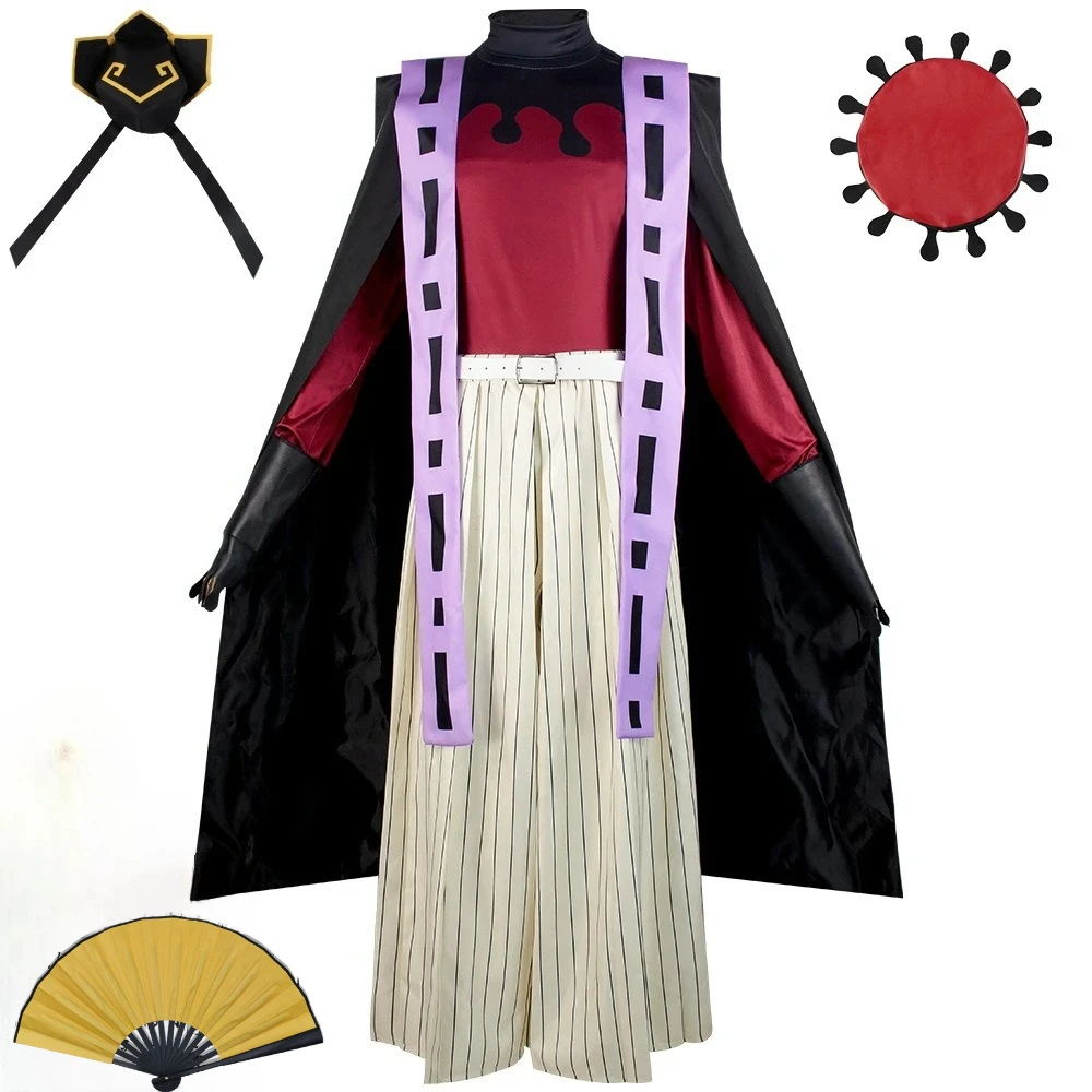 

Halloween Anime Demon Doma Douma Cosplay Costume Wig Fan Sets Kimetsu Yaiba Outfit Fan Halloween Douma Kimono for Men Women