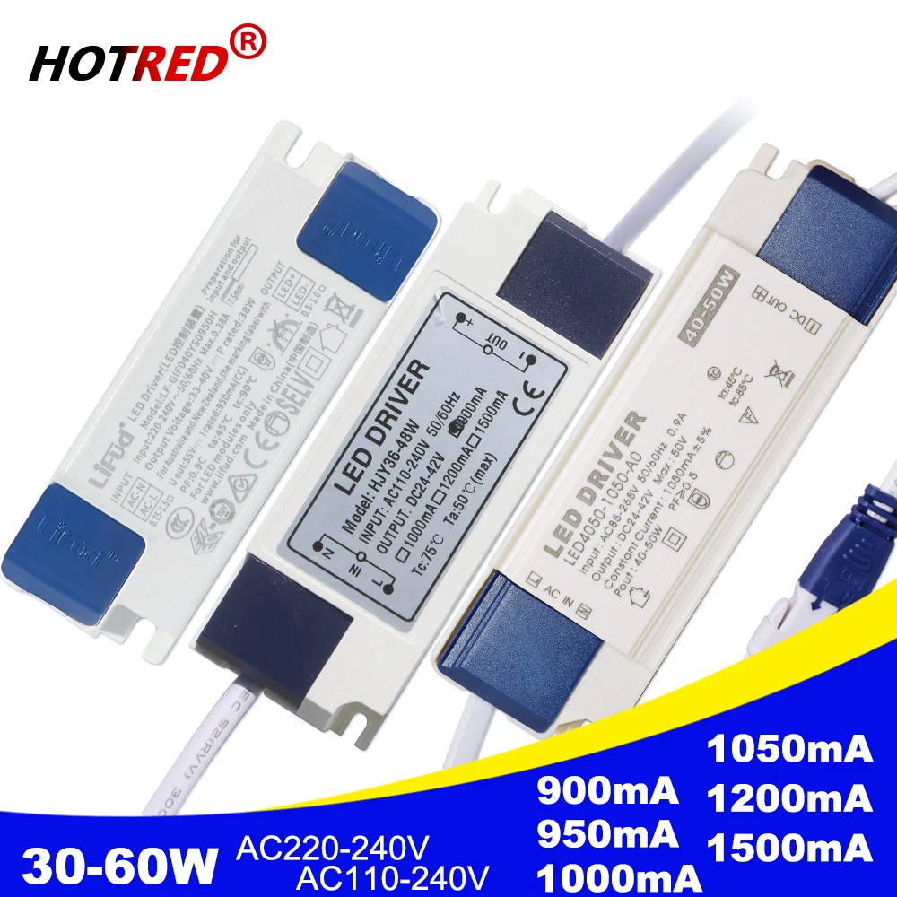 110V 220V 36W40W 45W50W 60W LED Driver DC24-42V 900mA1000mA 1200mA1500mA Flickerฟรีแหล่งจ่ายไฟภายนอกหม้อแปลงไฟฟ้า