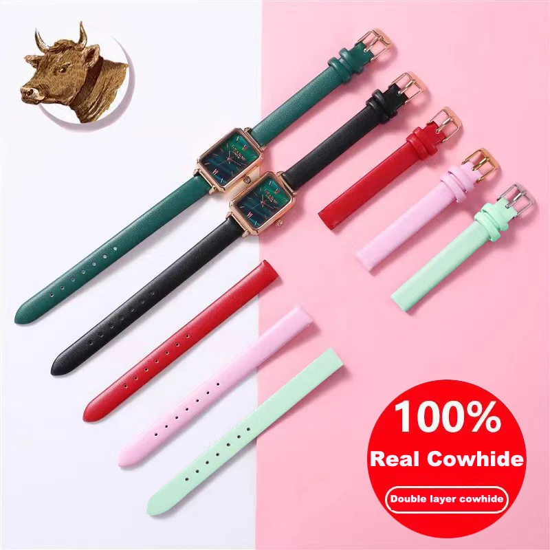 (flash sale)Full Grain Leather Watch strap Handmade Leather with rose gold Buckle Strap Bracelet Accessories 8mm 10mm-22mm