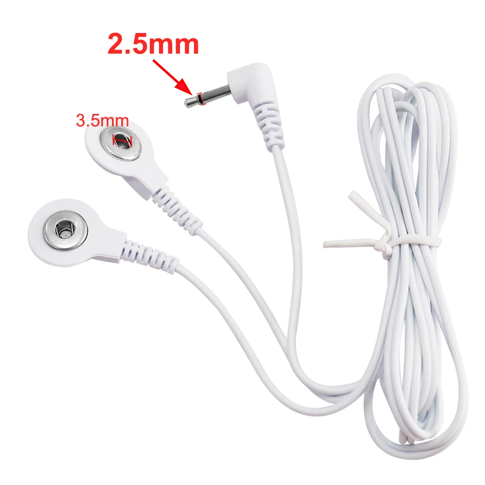 2 Way+4-Way Electrode Wire Button Cable For EMS Muscle Stimulator Electrode Pads TENS Unit Massage Machine Lead Wires Cables